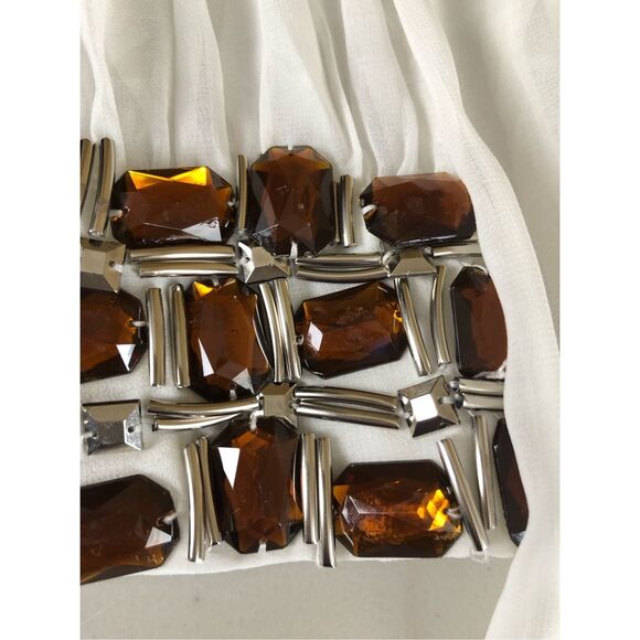 Floyd By Smith Beaded One Shoulder Mini White Dress SZ 12 - Picture 13 of 16